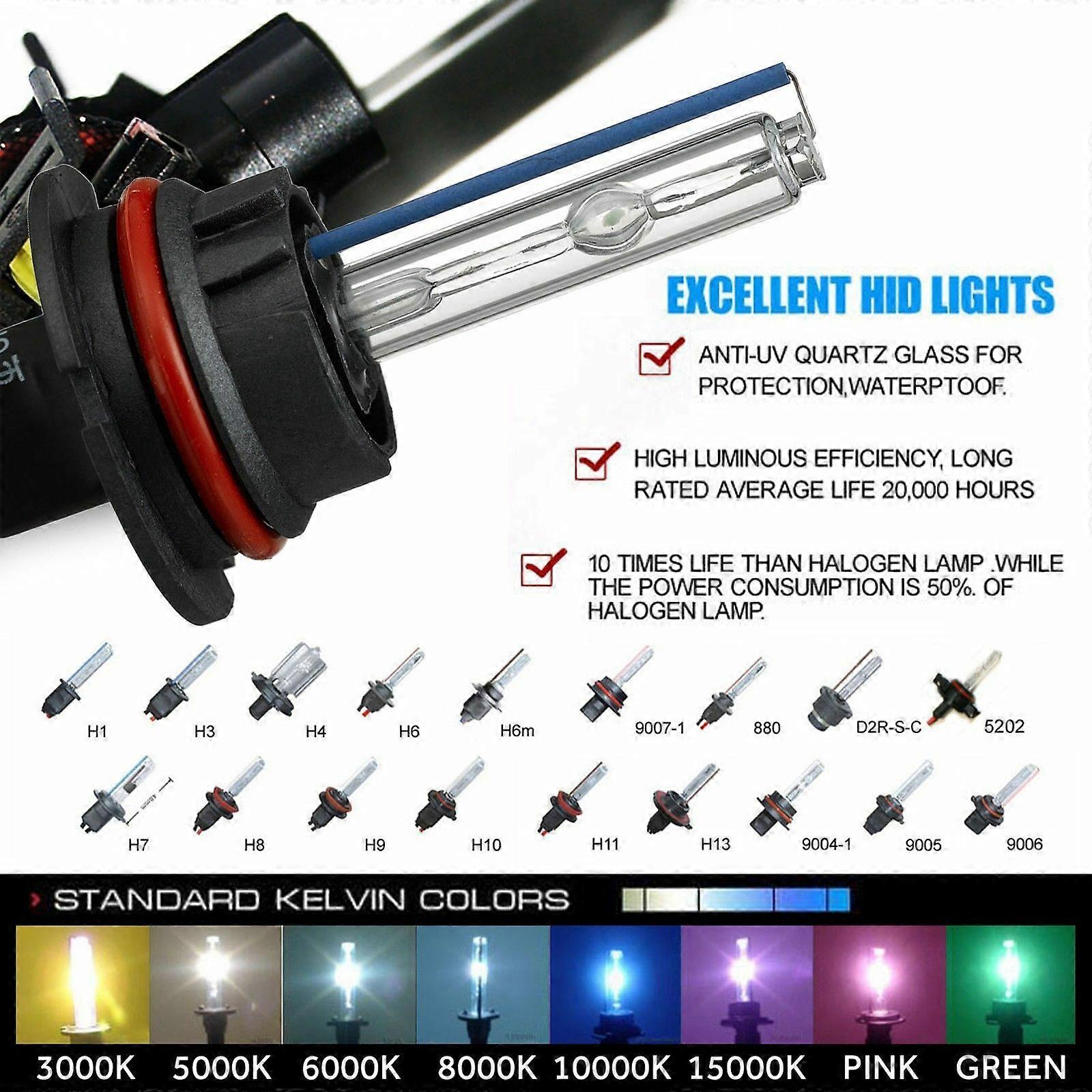 Replacement xenon lamp bulb H1 H3 H7 H10 H11 9006 9005 for 2 HID kits