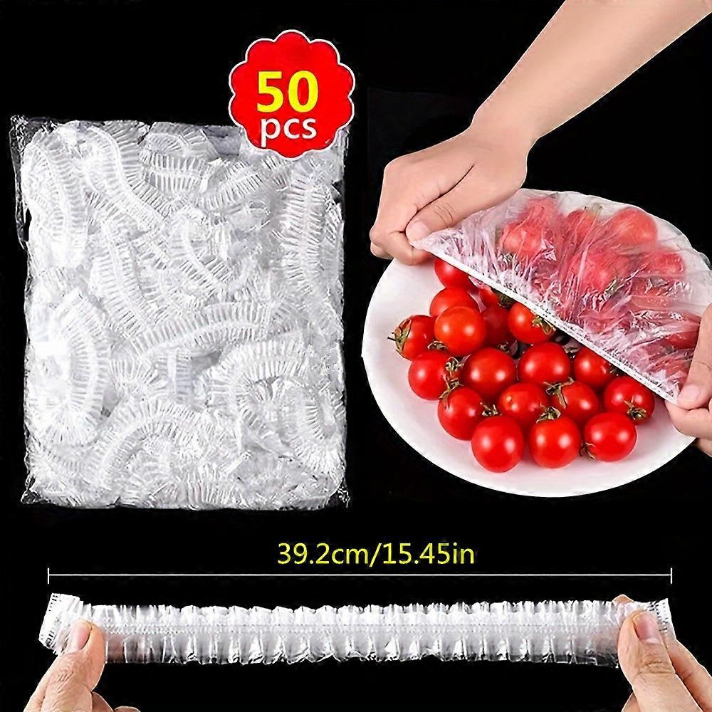 50/100pcs ελαστικά καλύμματα αποθήκευσης τροφίμων: Διατηρήστε τα τρόφιμα φρέσκα, ιδανικά για το σπίτι και τα πικνίκ