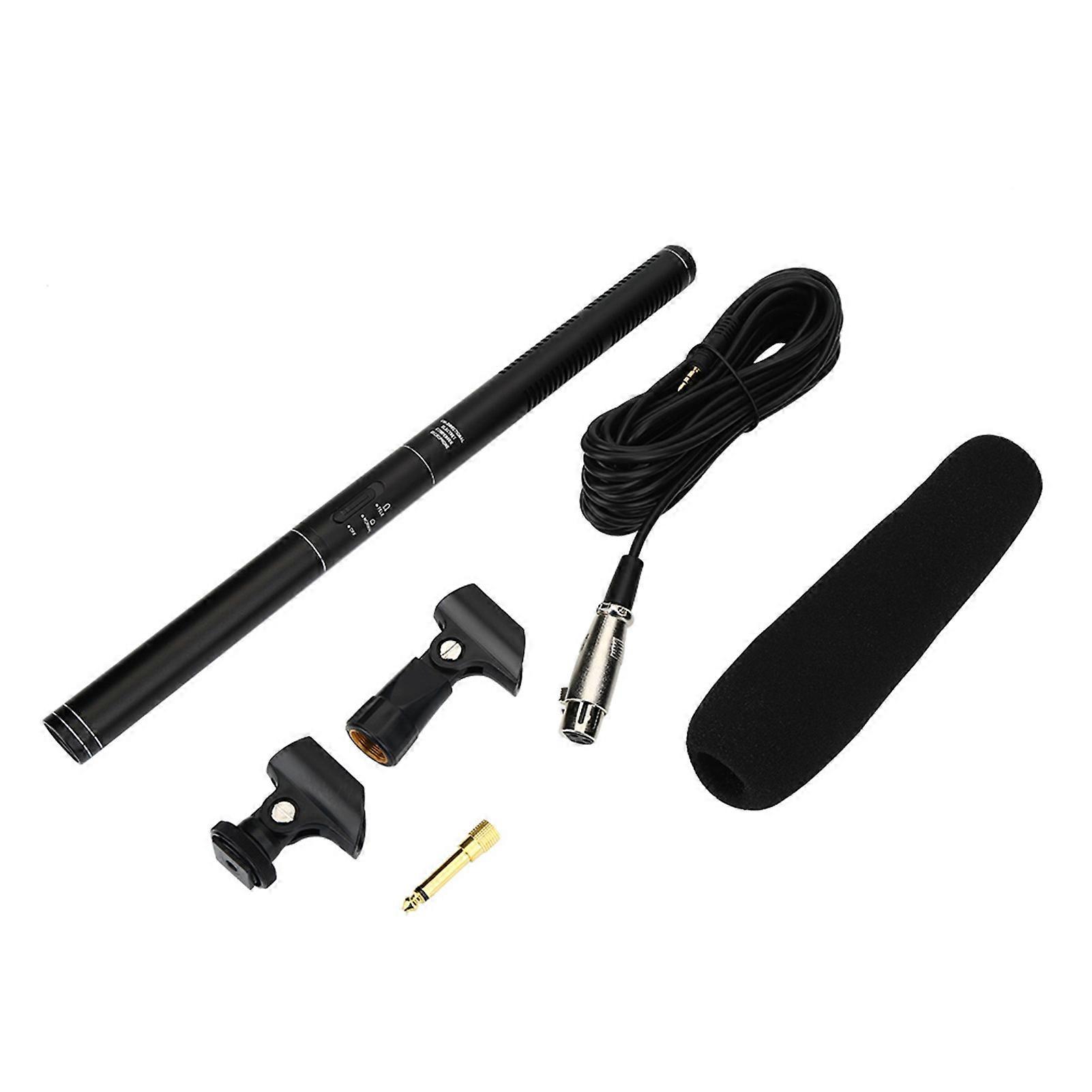 Professional Interview Microphone Uni Directional Condenser For Dslr Camera Dv Camcorders