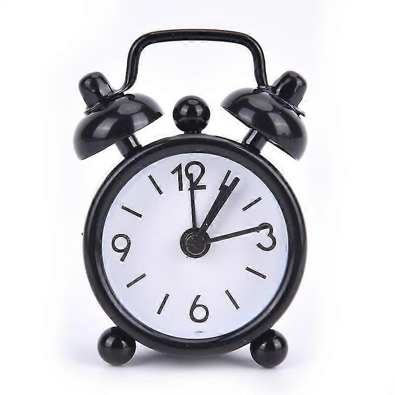 Mini Alarm Clock Electronic Round Number Double Bell Desk Digital Quartz Clock