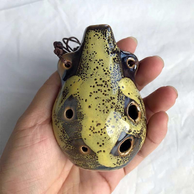 6-hole Pottery Flute With Gradual Change And Irregular Pattern Of Halo Dye Is Suitable For Beginners To Give Gifts
