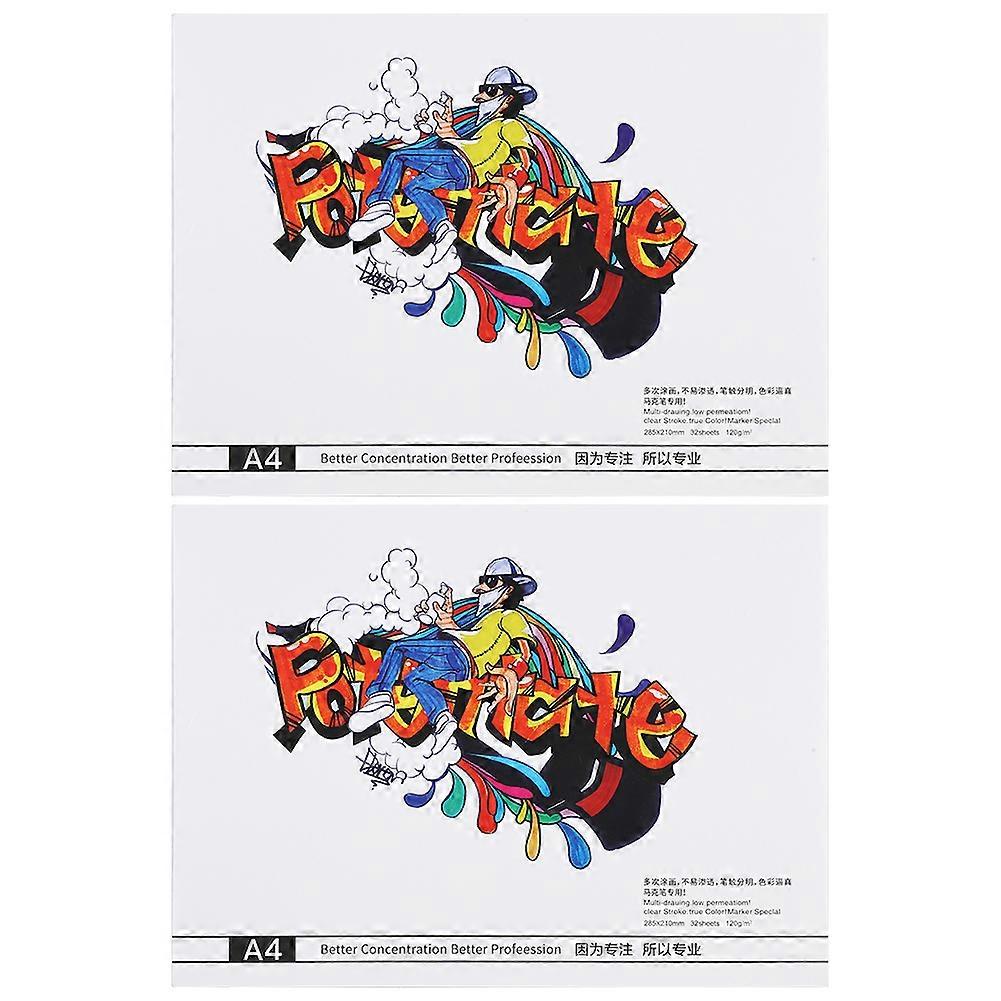 2Pcs记号笔本特别书A4塑料装订手绘纸绘画工具