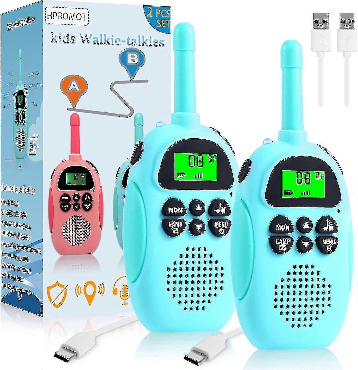 Walkie talkie per bambini, walkie talkie ricaricabile per bambini 2pcs, 5 miglia a lungo raggio
