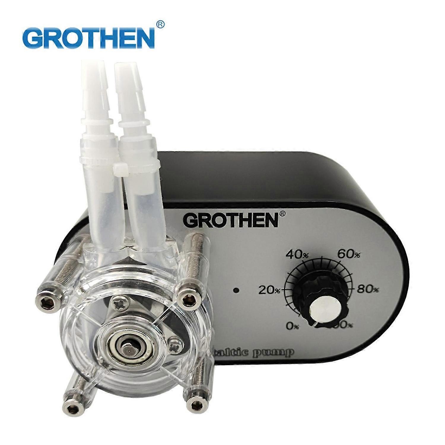 Grothen G328a Peristaltic Pump 100-240v 114-500ml/min Adjustable High Flow Rate Food Grade Platinum