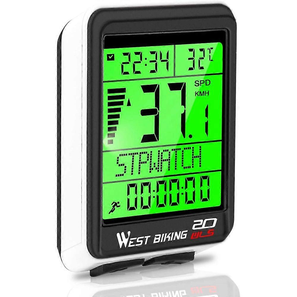 Bike computer Bike odometer Wireless waterproof large LCD screen 5 language options Bike computer Automatic wake up and sleep Multifunction