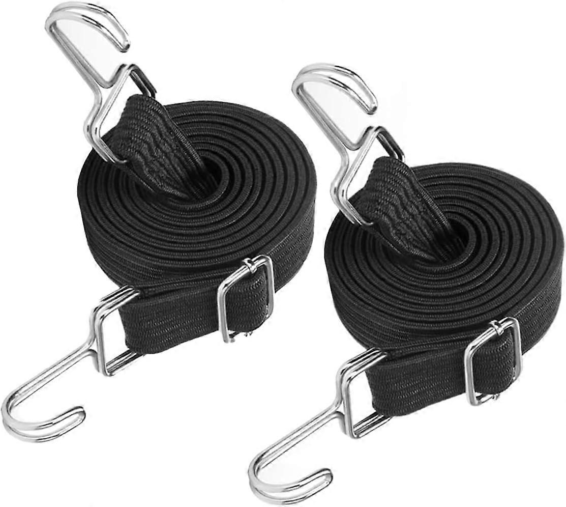 2 Pack Bungee Cords with Hooks, Adjustable Elastic Strap Heavy Duty Baggage Bungee Rope(1m/3.3ft)