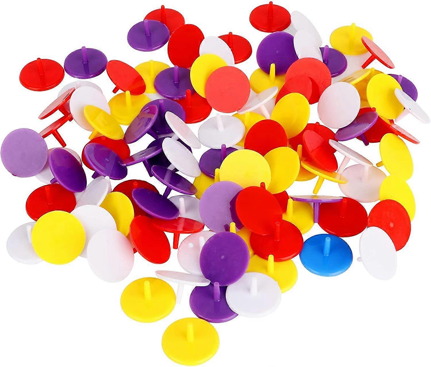 100 Pack Golf Position Markers 24mm Plastic Flat Round Markers (Random Color)