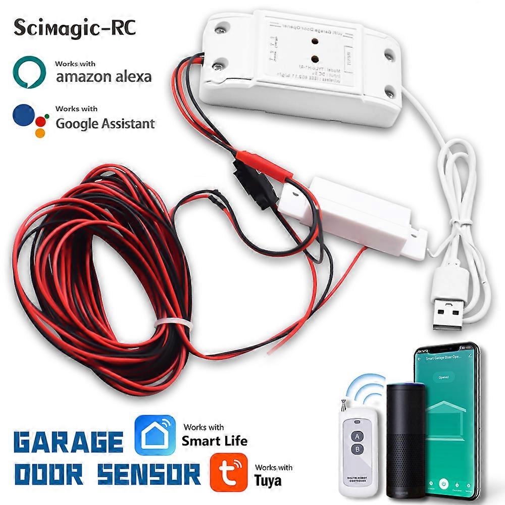 Tuya WiFi Smart Switch Garage التحكم الصوتي فتح الباب وحدة تحكم الباب مستشعر البوابة عن بعد تحكم في البوابة باب المرآب