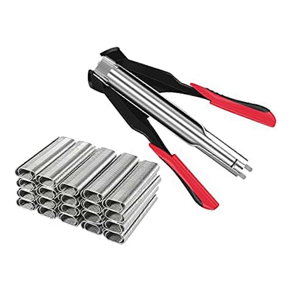 Pig Pen Clamp Kit Fencing Manual Clamp Nailer with 2500 Pieces C7 Pig Pen C Clamp for Animal Wire F