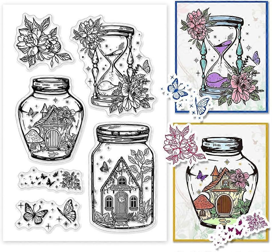 1Sheet Fantasy Hourglass Clear Silicone Stamps