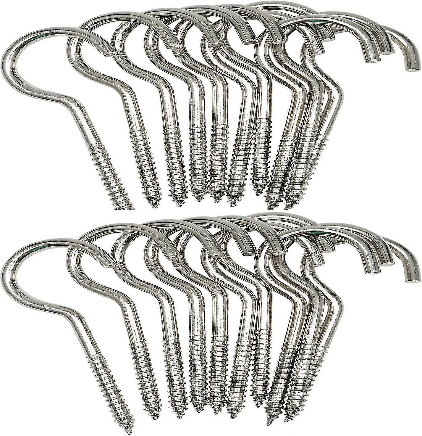 3.5 Inch Heavy Duty Large Screw Hook Ceiling Hook Cup Hook Silver 20 Pcs