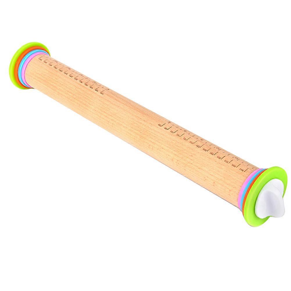 Adjustable Wood Rolling Pin with Removable Rings,Dough Roller,for Baking,Pizza and ,Home Kitchen Ba