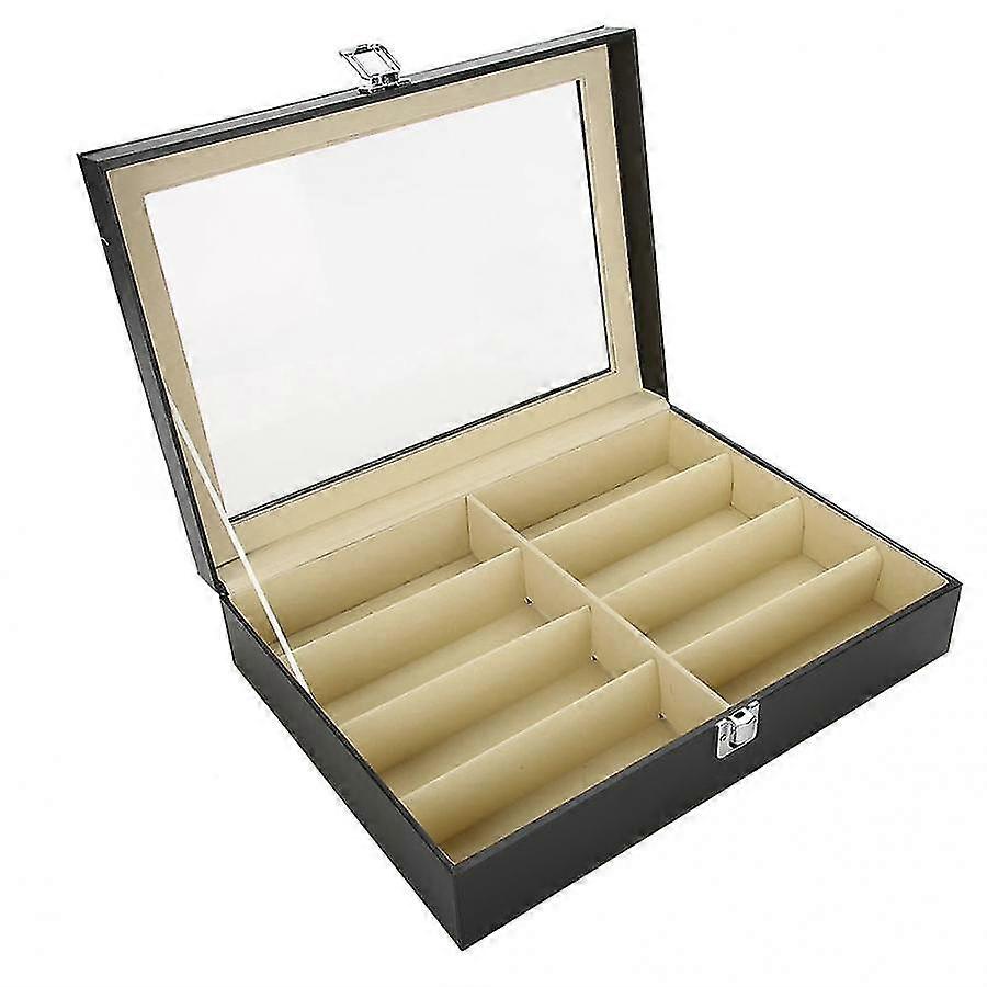 8 Grids sunlasses glasses jewelry nail display storage case glasses storage box holder pu leather showing shelf