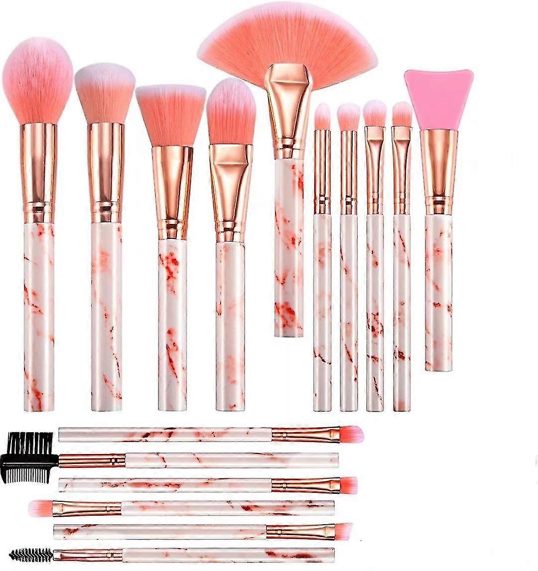 16 pieces marble handle makeup brush set, makeup tools