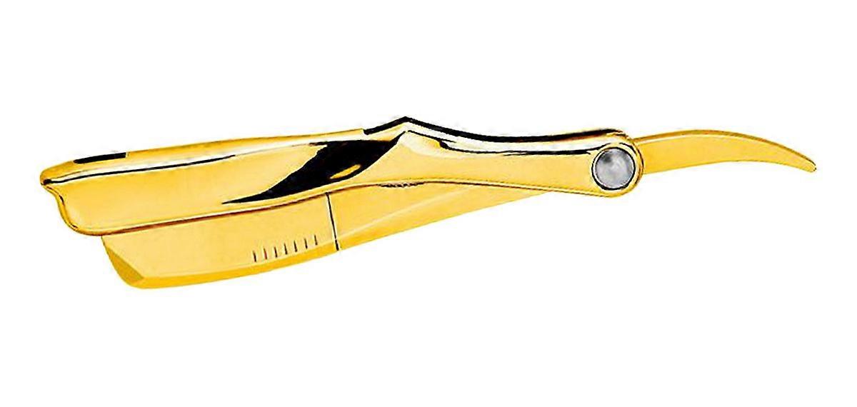 Classic Gold Beard Razor, Old Fashioned Manual Shaver Barber Shop Shaving Shave Face & Brow Razor Folding Razor (Color:Gold) (1pc)
