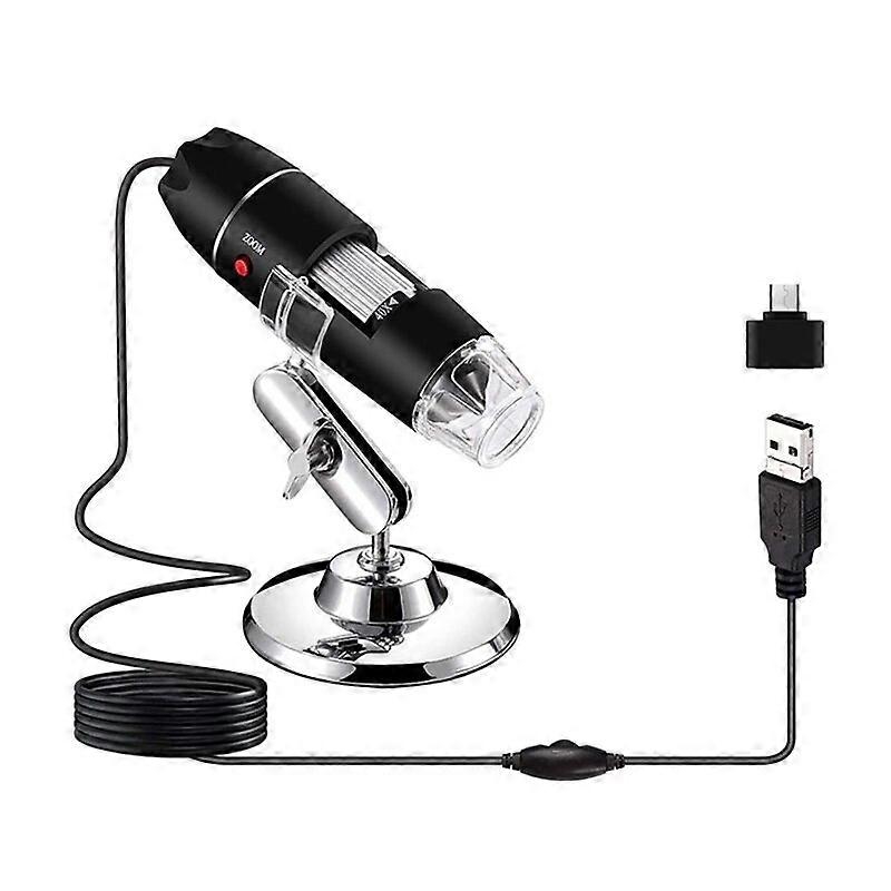 3 In 1 USB Microscope 1600X Magnification 8 LED Portable Microscope Mini Endoscope With TYPE-C Conversion Head