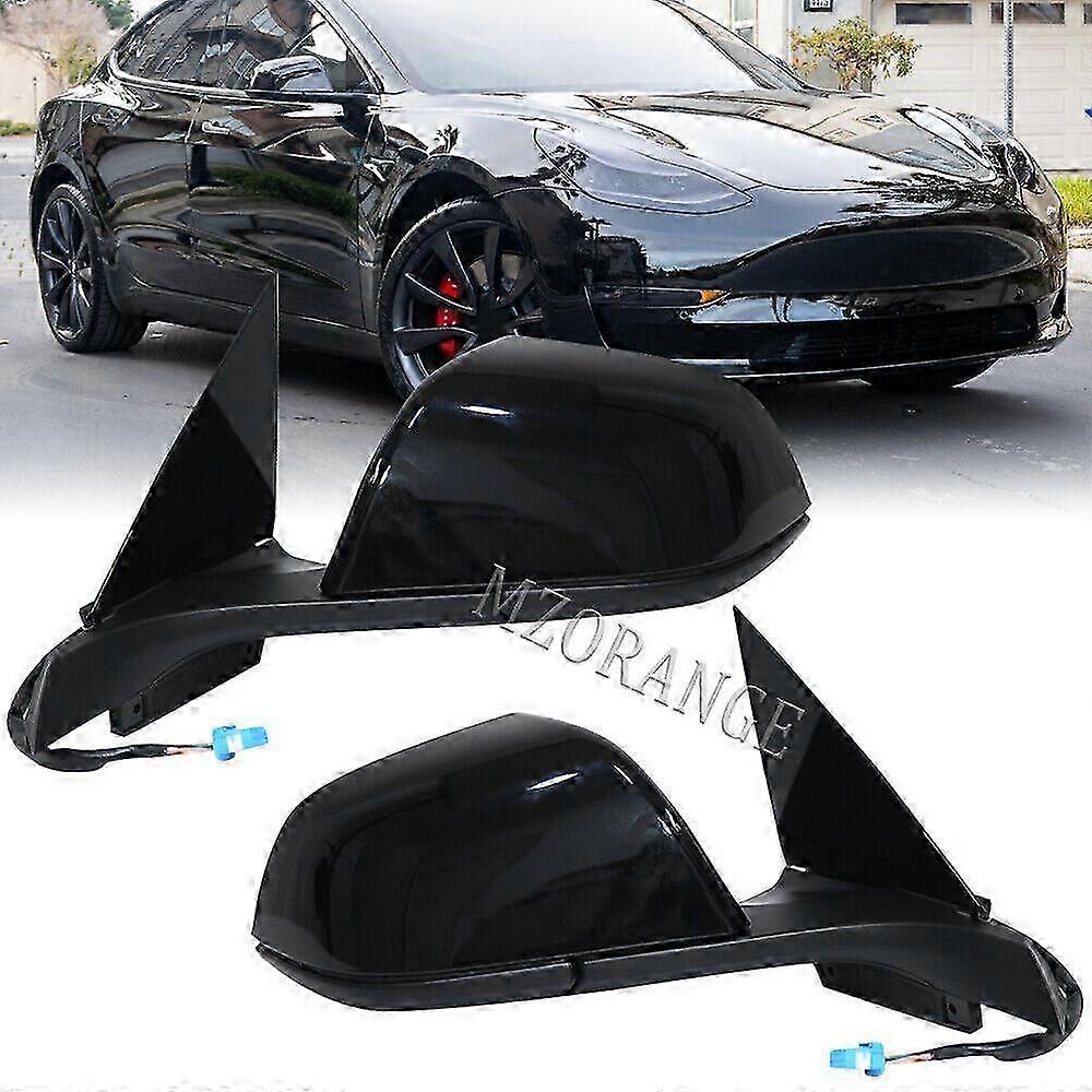 Fantastic Black Power Adjusted Mirror Glass for Tesla Model 3 M3 2021-2023 Left & Right
