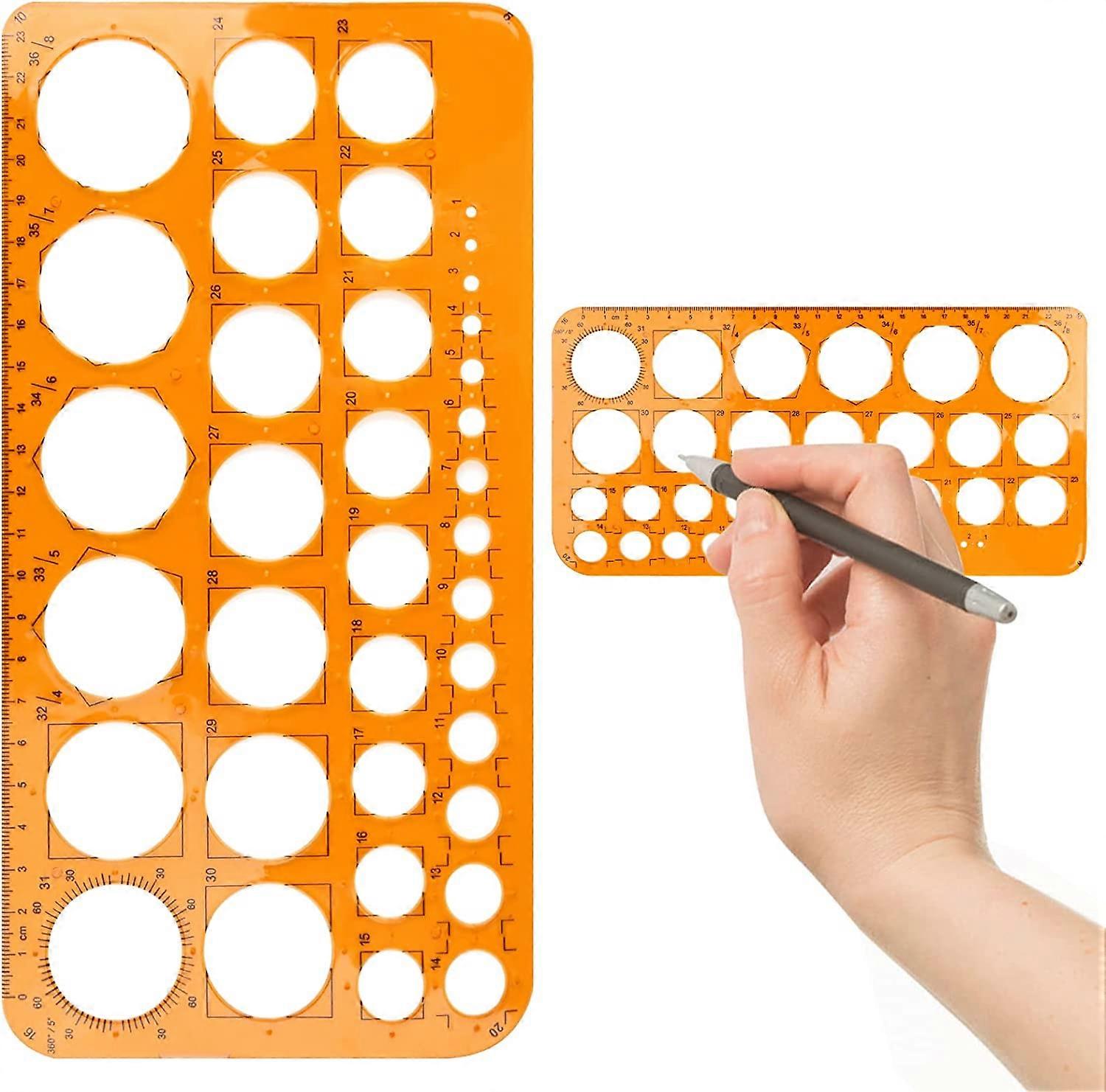Circle Templates, Measuring Stencil Ruler, Round Design Template, Drawing Circle Plastic Ruler, Plastic Stencils with Circles, Measuring Templates for