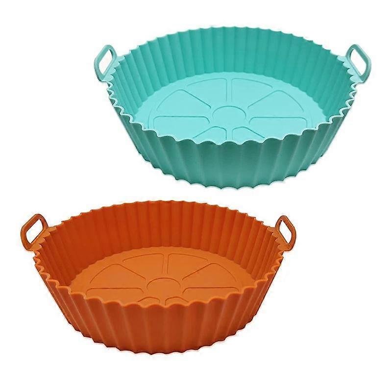 2 Air Fryer Silicone Pot Large Sizes,Air Fryer Accessories, Reusable Non-Stick Air Fryer Mats Unive