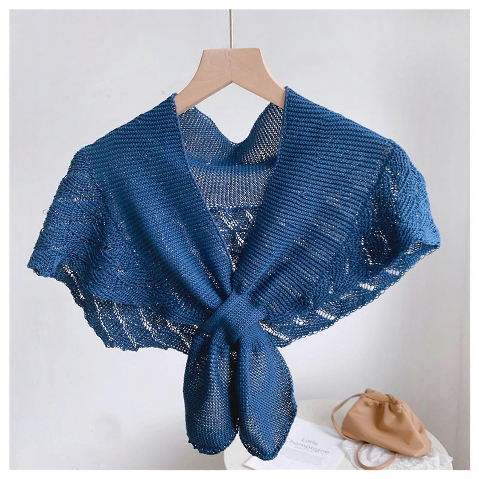 Women\'s Small Shawl Wraps Fishtail Knitted Shoulder Shrug Flapper Solid Color