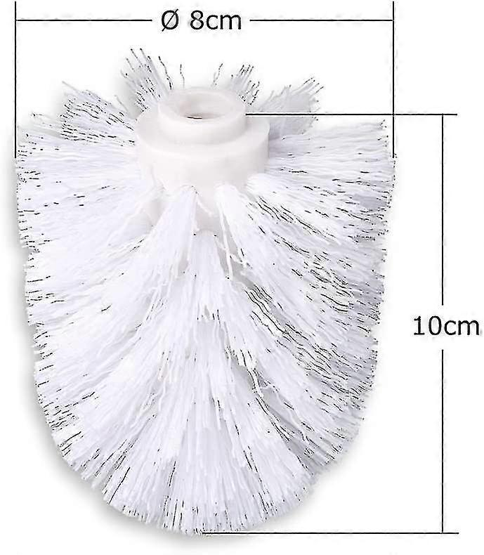 6pcs Toilet Replacement Brush Head White Replacement Brushes Diameter 8cm