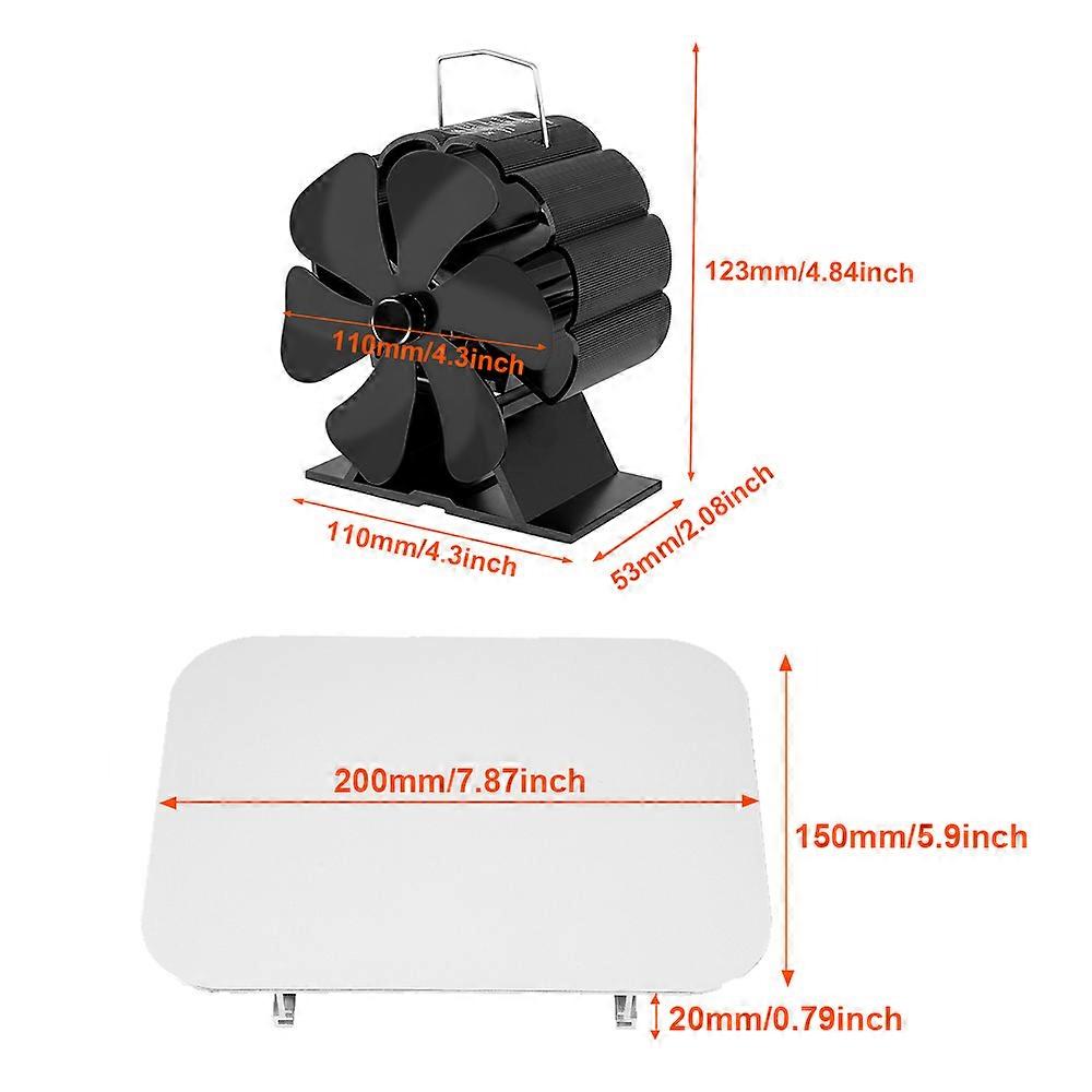 6ブレードミニ暖炉ファン熱駆動ストーブファンログウッドバーナーエコ静かバッテリー不要ホーム効率的な熱分布