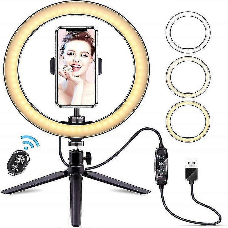 Ring Light With Tripod Stand, 10 Inch Dimmable Ring Light,26cm