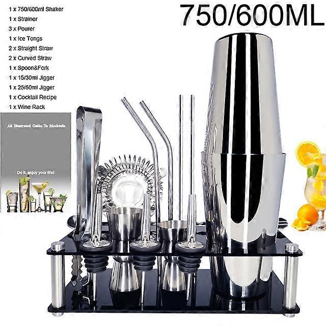 JWL IYouNice 1-15Pcs/set Premium Barware Set Stainless Bar Cocktail Shaker Set Bartender Kit Shakers Bar Tools With Wine Rack Stand