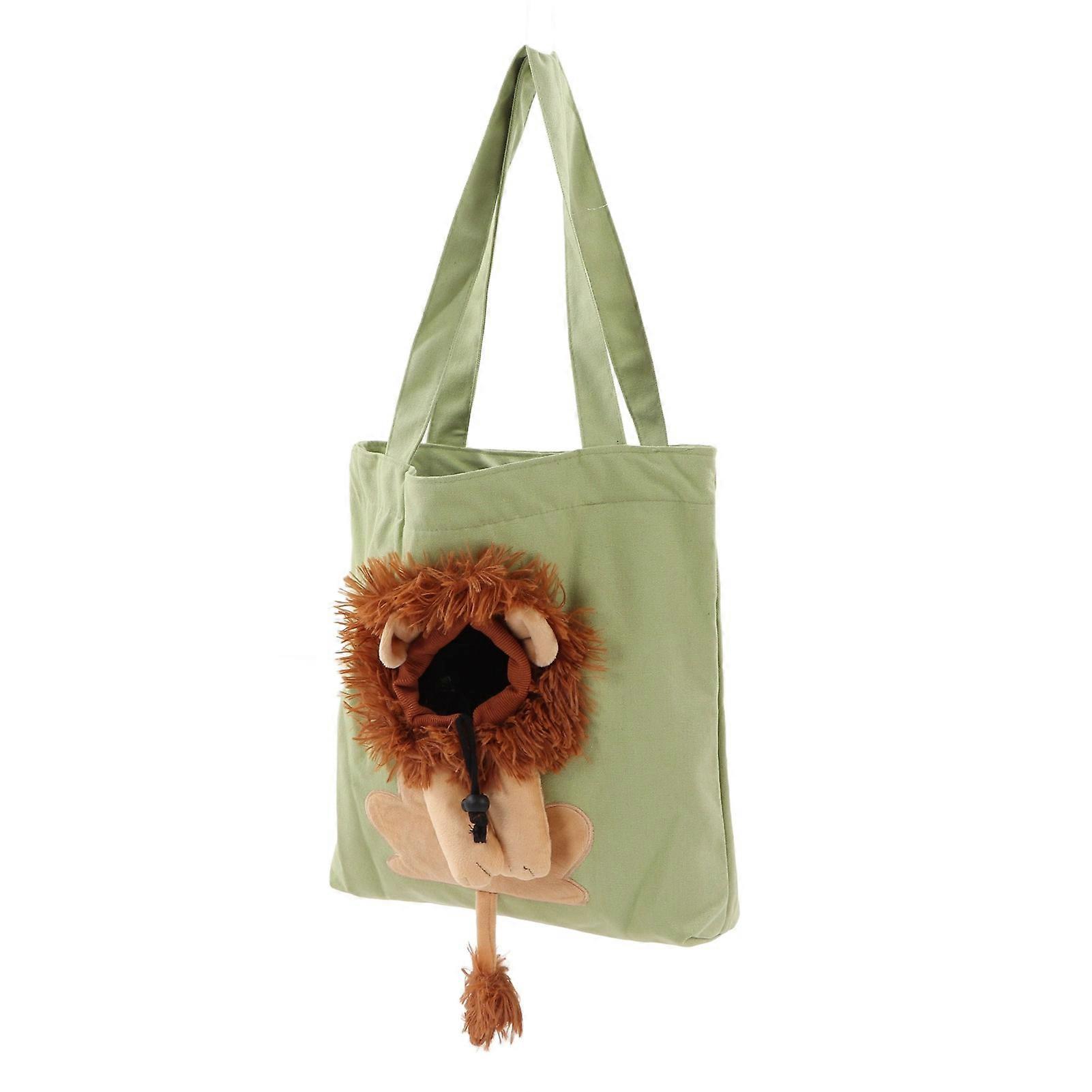 Pet Canvas Bag Cute Lion Shaped Multi Purpose Portable Pet Shoulder Carrying Bag for Under 6lb Cat Type 4