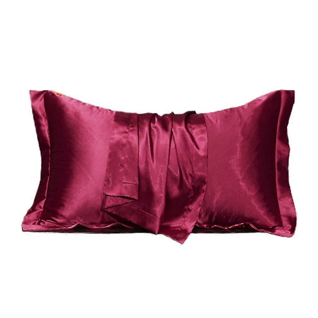 Imitation Silk Satin Pillowcase Modern Simple Solid Color Smooth Single Pillow for Case Hypoallergenic Cooling Cushion C