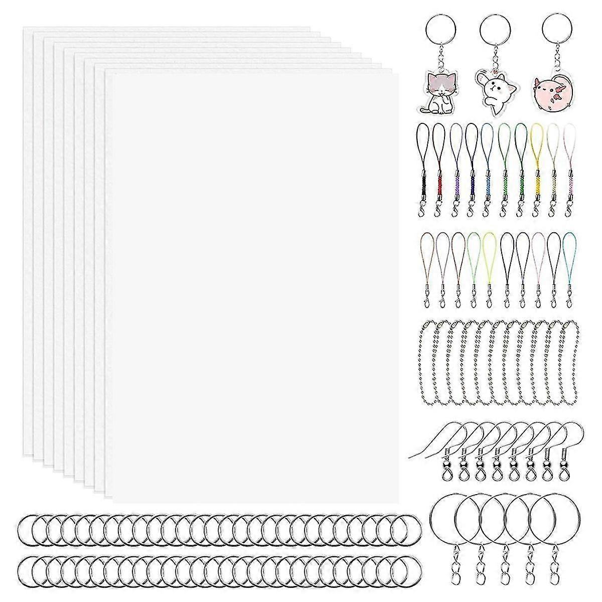 170 Pcs Shrink Plastic Sheets Kit, Paper With 15 Sheets Shrink Sheets,for Crafts Jewelry Making Diy,21x29cm
