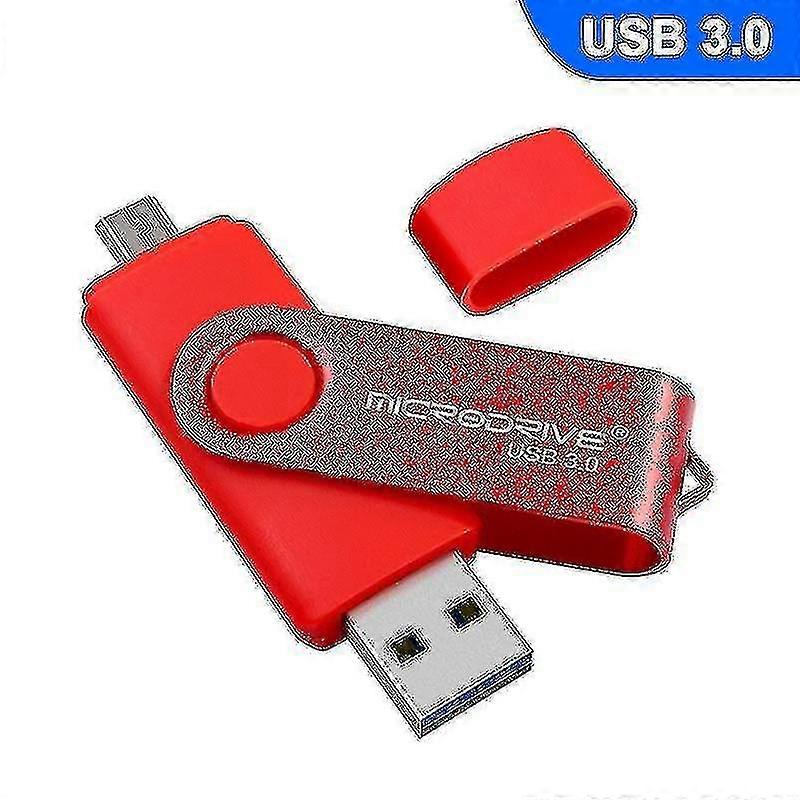 Microdrive 64gb Usb 3.0 Android Phone & Computer Dual-use Rotary Metal U Disk (red)