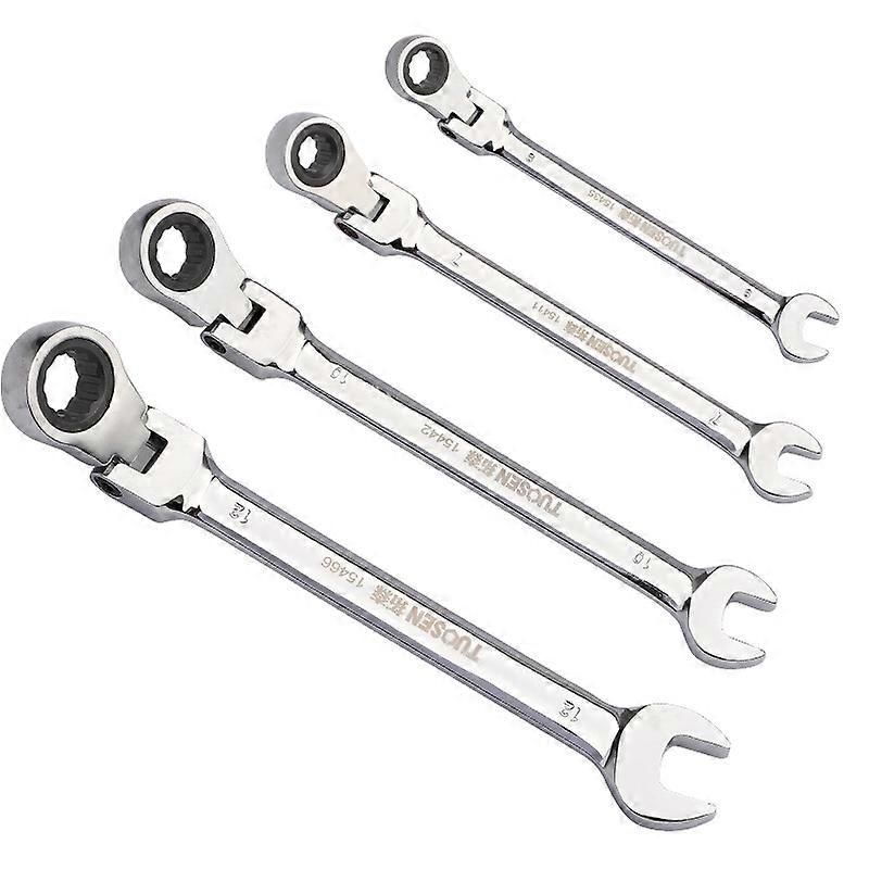Metric Flex-Head Gear Wrench,Box End Head 72-Tooth Ratcheting Combination Wrench Spanner