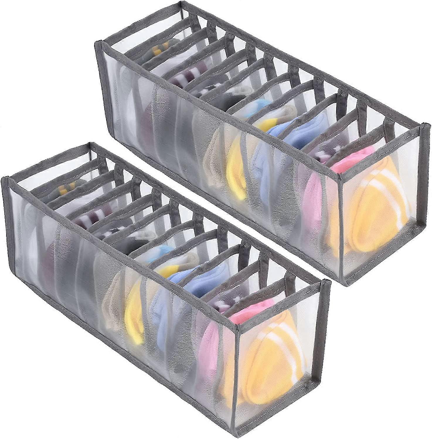 Wardrobe, Sock, Tie Organizer (grey, 2 Pieces)