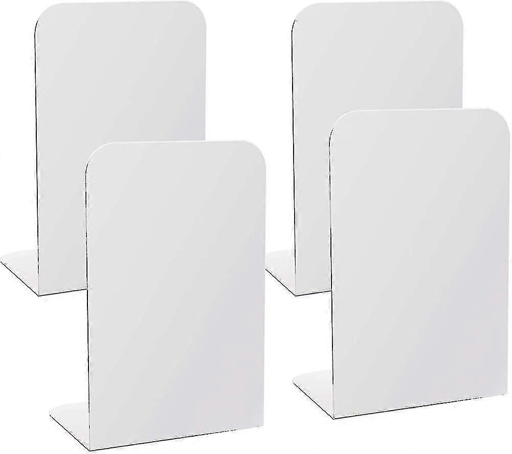 White Metal Bookends. Book Ends For Shelves With Foam Pads. Heavy Duty Book
