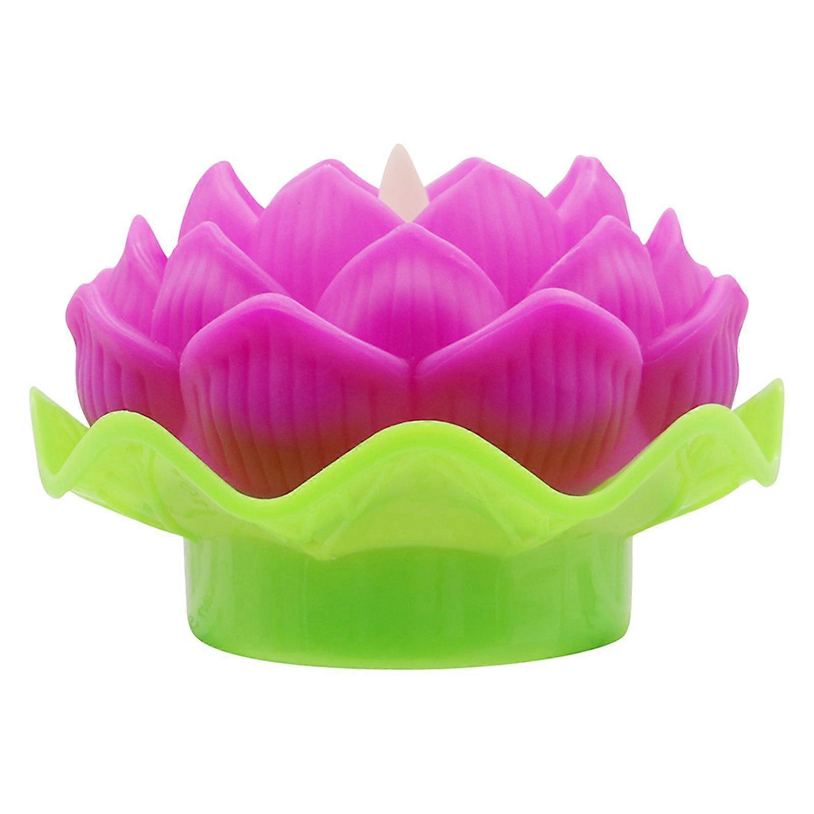 Artificial Temple Lotus Light Battery Operated LED Candle Light Red