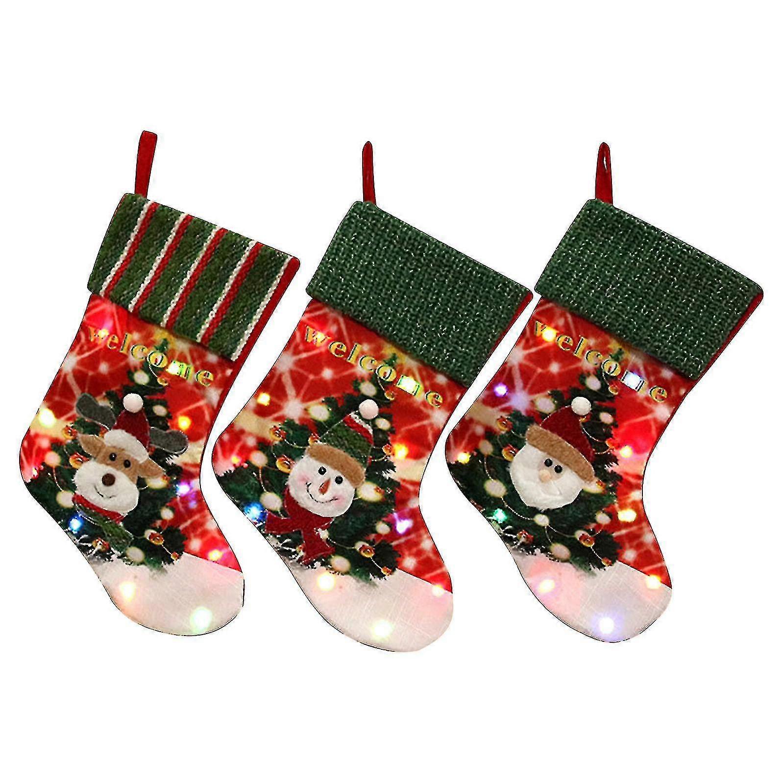 Led opplyst julestrømpe julepynt julebarn