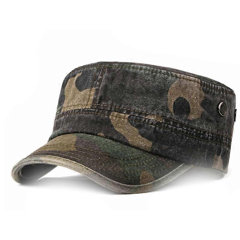 EVAGO Men Camouflage Caps Soft Comfortable Cotton Material Hat Military Caps Cadet Army Hats Unique Design Vintage Flat Top Cap
