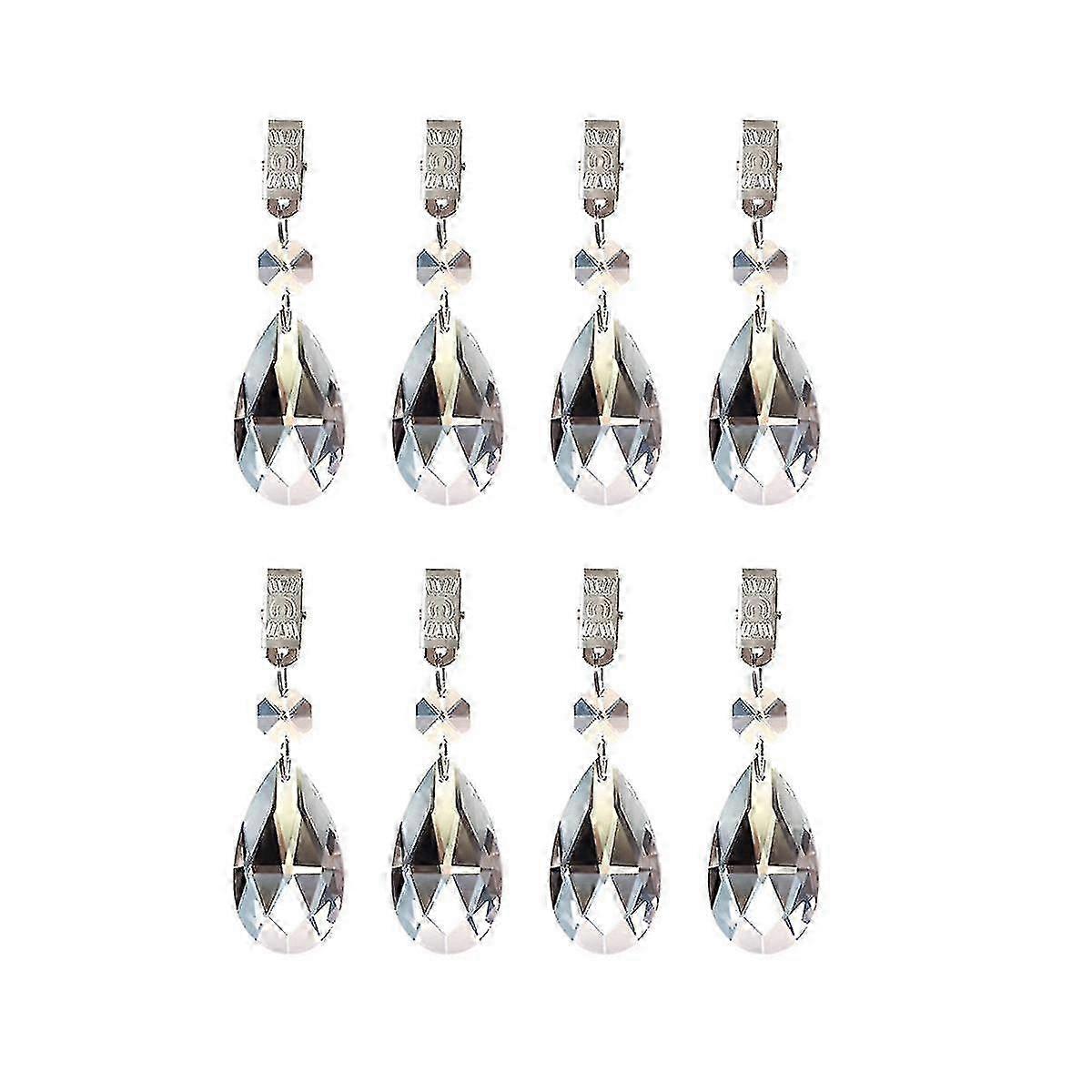 8pcs Tablecloth Weights Heavy Crystal Tablecloth Weight Heartshape Hangers Pendants For Dinner Tabl