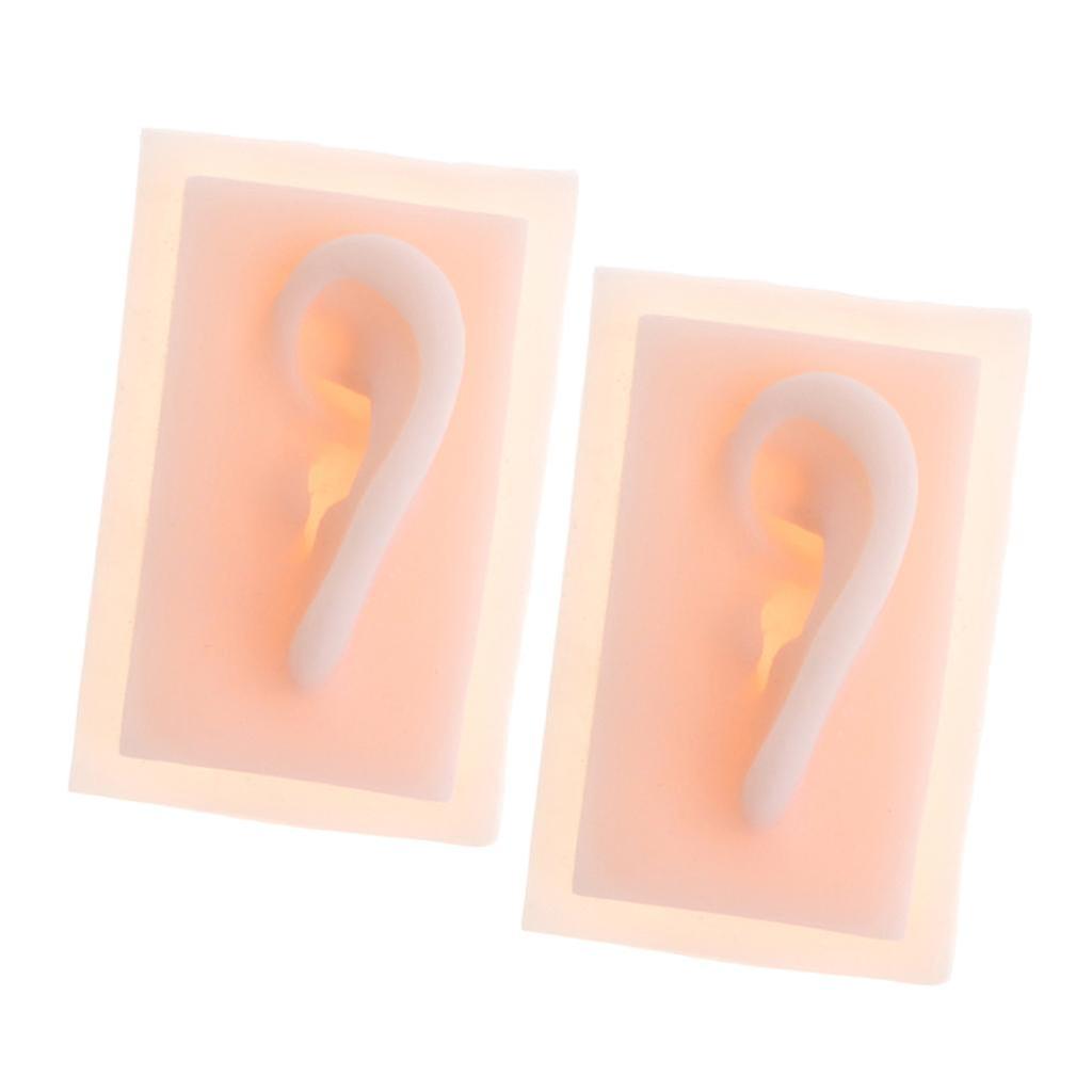 2Pcs Lifesize Silicone Human Left Acupuncture Ear Model  Study Kit