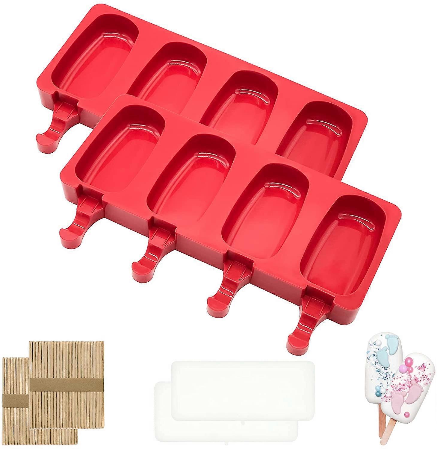 2 件 Moule 蛋糕、Moule 硅胶糖带、Moule Crme Glace、Moule 甜点 avec 2 个 Couvercles 和 100 个 Btonnets en Bois pour Maison 甜点,Jus de Fr