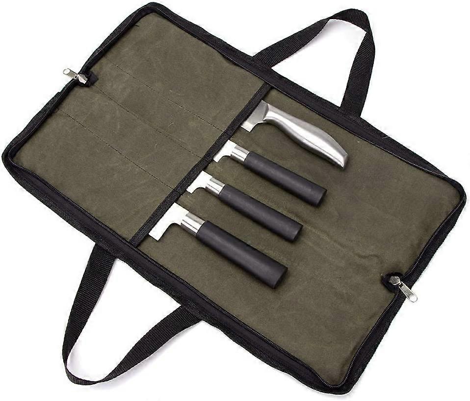 Sacoche  Couteau De Cuisine Etui  Couteaux Vide Porte Couteaux Sac  Couteaux pour Travail Camping Randonn Pique-Nique (Sac sans Couteaux) Vert