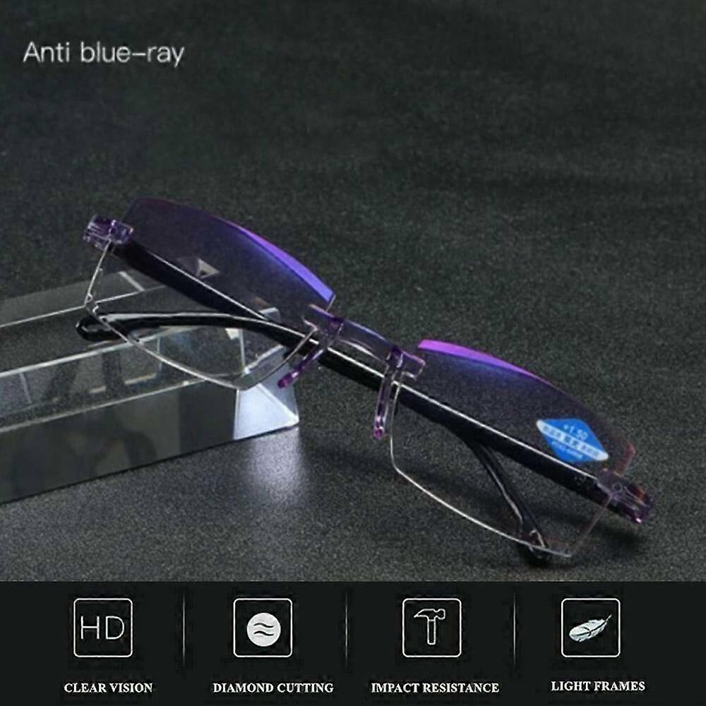 2PK Haute Dureté Anti-bleu Progressif Loin et Proche Lunettes De Lecture À Double Usage