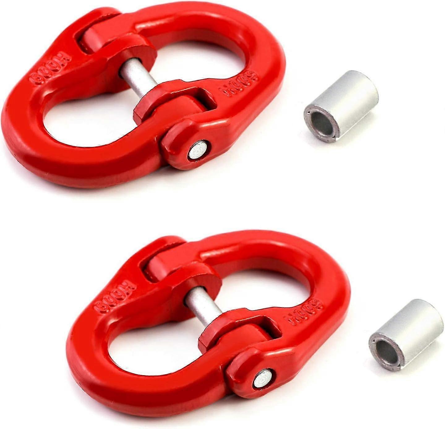 2 Pack G80 Alloy Steel Hammerlock Coupling Link, 5/16" Hammer Lock Safety Chain Connector Link 4400 Lbs Working Load Limit