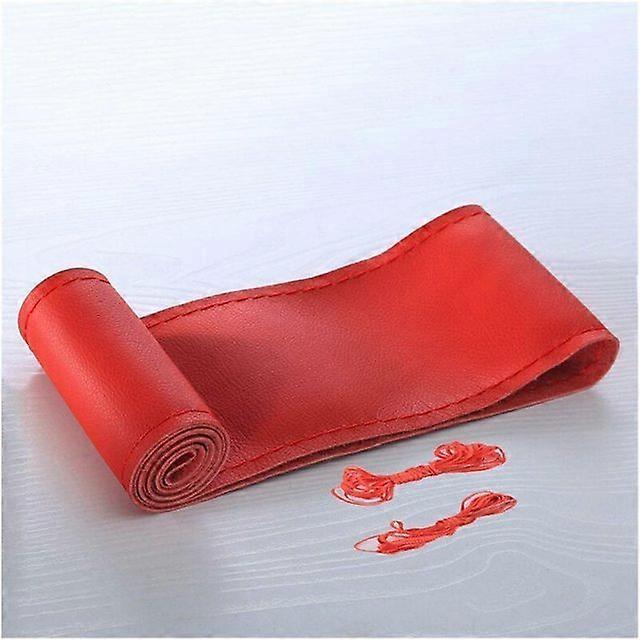 Car Steering Wheel Braid Cover Needles And Thread Artificial Leather Car Covers Suite 5 Color DIY Texture Soft Auto Accessories