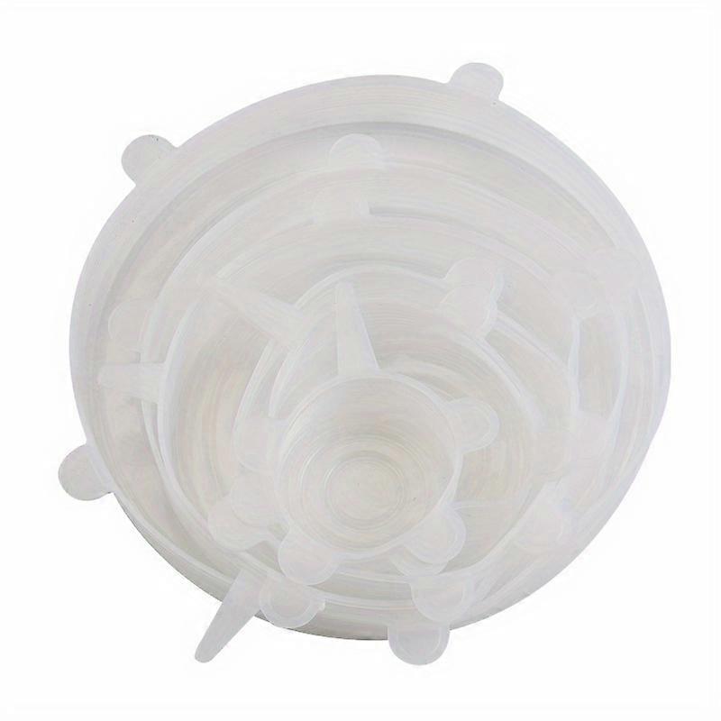 6pcs Reusable Silicone Stretch Lids, Six-piece Set Of Silicone Fresh-keeping Covers, Stretching Bowl Covers, Dust-proof Fresh-keeping Refrigerator Mic