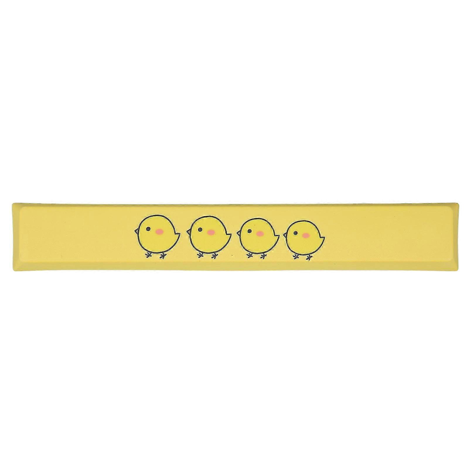 PBT Colorful Spacebar Keycap with Exquisite Yellow Chicken Pattern - Excellent Typing Feel and DIY Keycaps (Type A)