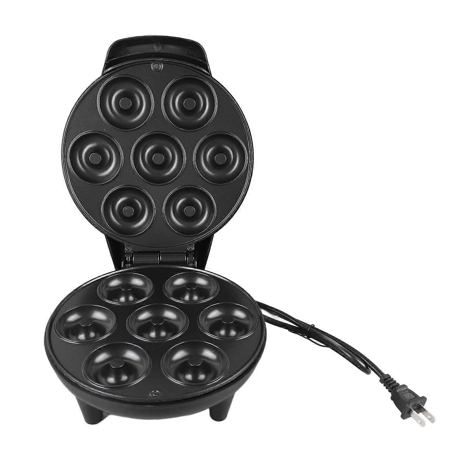 Μίνι ντόνατ maker 1200W 7 ηλεκτρική μηχανή Τύπου ντόνατ τρυπών με το αντικολλητικό επίστρωμα για τα επιδόρπια πρωινού Σνακ μαύρο