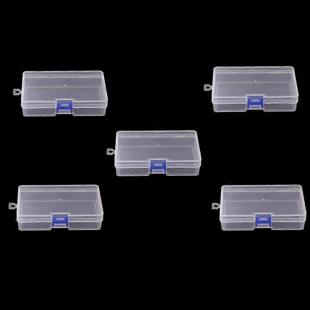 5x Clear Plastic Storage Box Rectangle Bead Screw