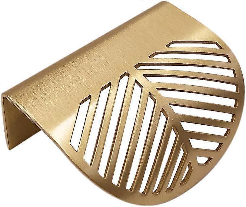 4pcs Leaf Shape Cupboard Drawer Cupboard Door Brass Gold Furniture Handles Pulls Kitchen Door Drawer Pull Knobs